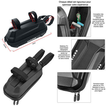 Sac de trottinette électrique 2L 25x12x10.5cm premier sac de vélo de scooter sac de VTT à dégagement rapide sac de tête étanche